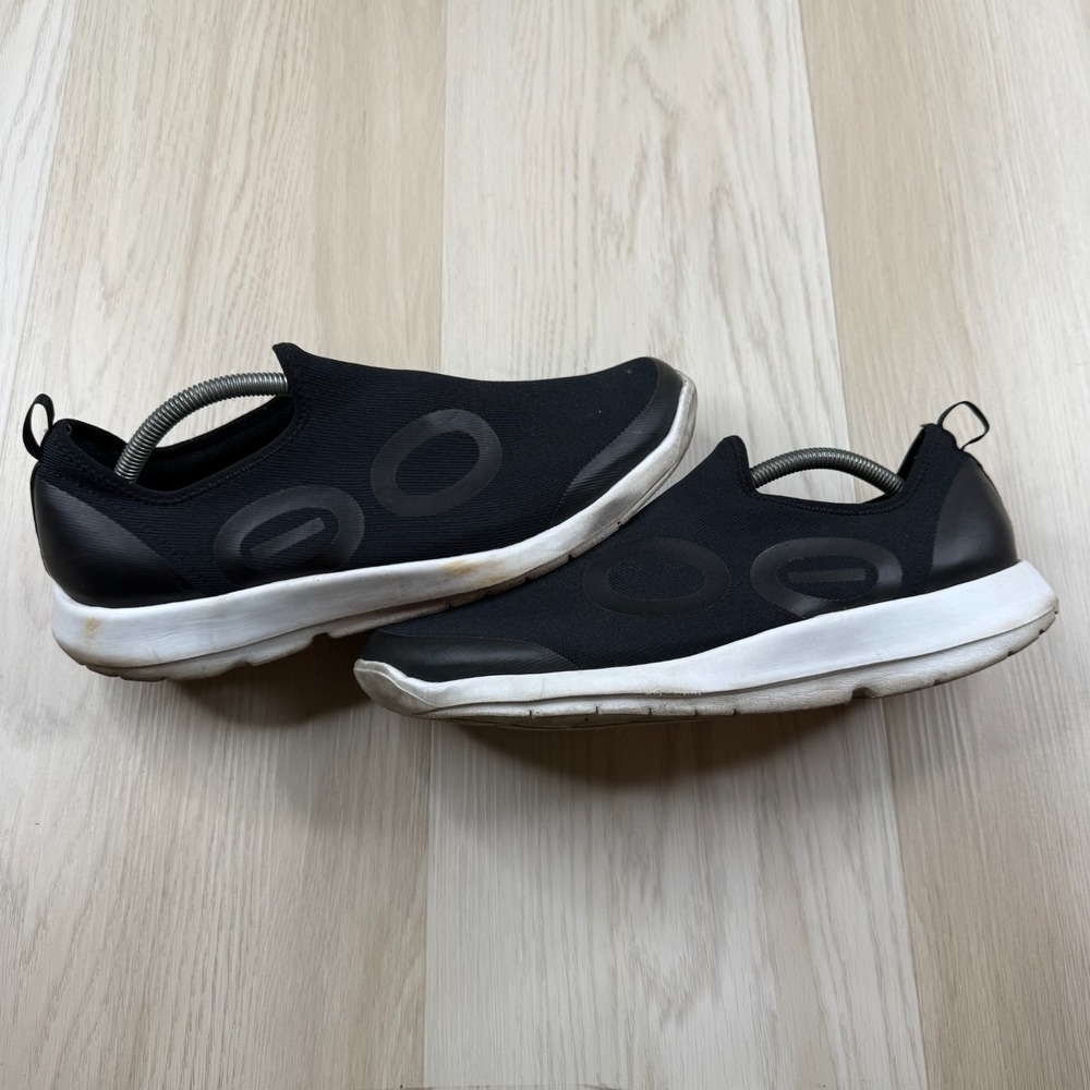 OOFOS OOmg Sport Mens Black White Low Recovery Comfort Slip On Shoes Size 12